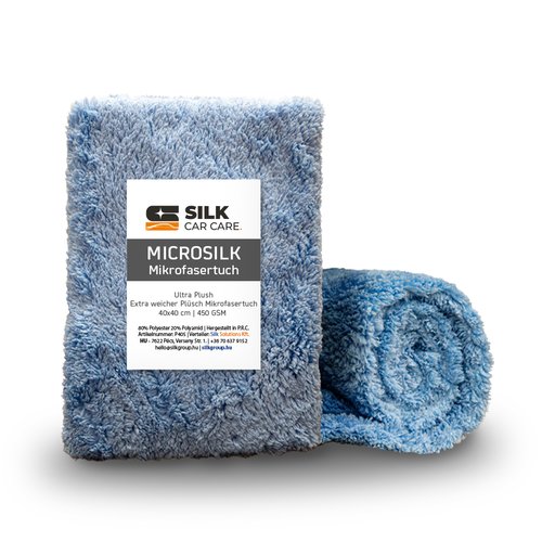 Silk MicroSilk Ultra Plush Mikrofasertuch – 40x40 cm, weiches, kratzfreies Plüsch-Mikrofasertuch für Wachs- und Politurauftrag, waschbar bei 60 Grad
